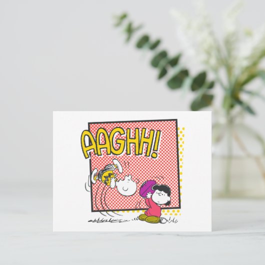 Charlie Brown und Lucy Football Comic Graphic Postkarte (Stehend Vorderseite)