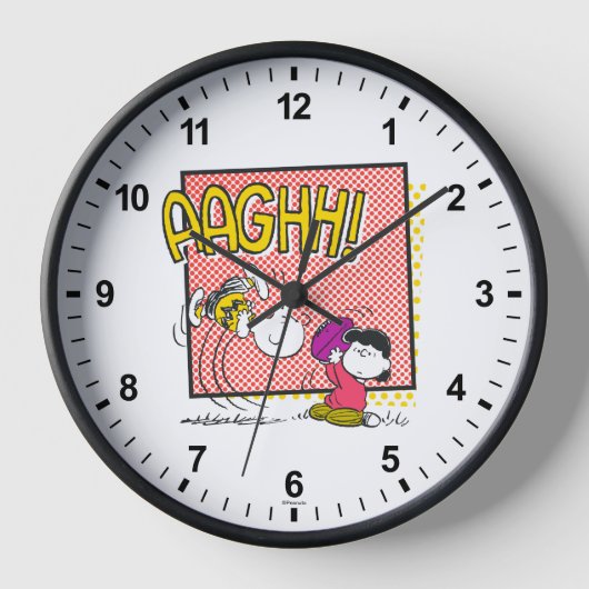 Charlie Brown und Lucy Football Comic Graphic Uhr (Vorderseite)