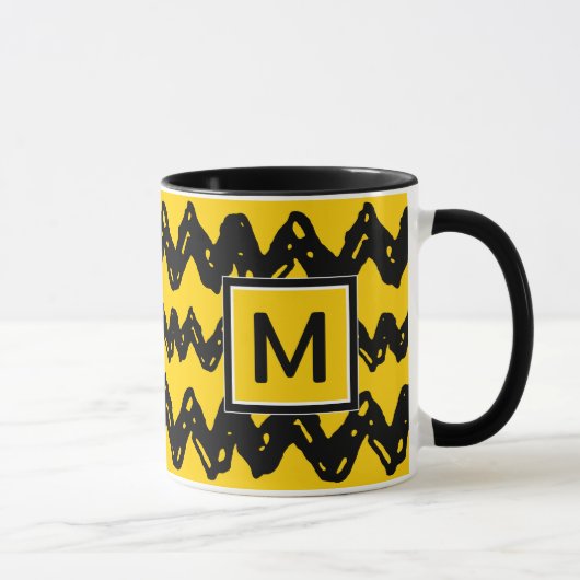 Charlie Brown Zig Zag Muster | Fügen Sie Ihre Mono Tasse (Rechts)