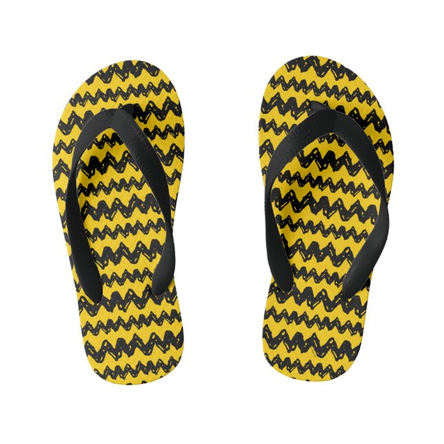 Charlie Brown Zig Zag Muster Kinderbadesandalen (Fußbett)