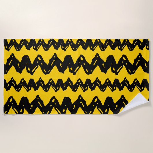 Charlie Brown Zig Zag Muster Strandtuch (Vorderseite)