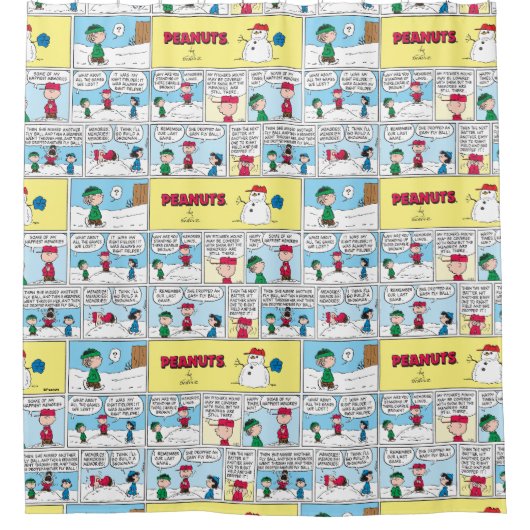 Charlie Browns Baseball-Erinnerungen Duschvorhang (Vorderseite)