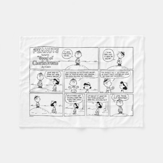 Charlie Browns Erinnerungen am Pitcher-Berg Fleecedecke (Vorderseite (Horizontal))