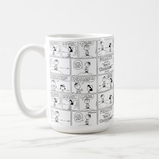 Charlie Browns Erinnerungen am Pitcher-Berg Kaffeetasse (Links)