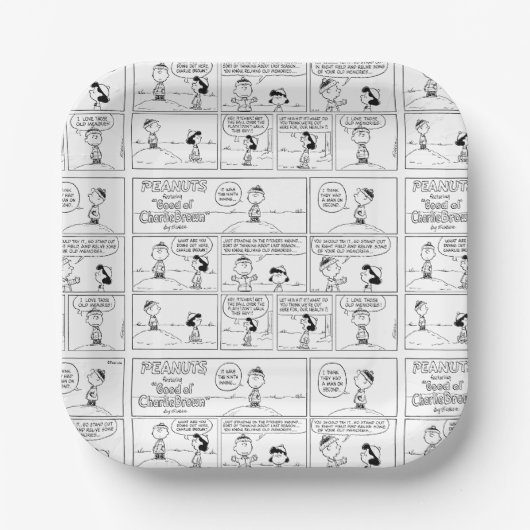 Charlie Browns Erinnerungen am Pitcher-Berg Pappteller (Vorderseite)