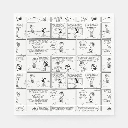 Charlie Browns Erinnerungen am Pitcher-Berg Serviette (Vorderseite)