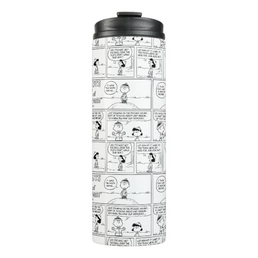 Charlie Browns Erinnerungen am Pitcher-Berg Thermosbecher (Vorderseite)