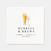 CHARLIE Bubbles & Brews Paare Dusche Willkommen Serviette (Vorderseite)