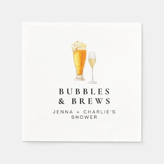 CHARLIE Bubbles & Brews Paare Dusche Willkommen Serviette (Vorderseite)