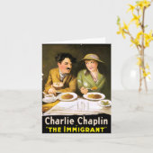 Charlie Chaplin/Einwanderergrüßkarte Karte (Gelbe Blume)