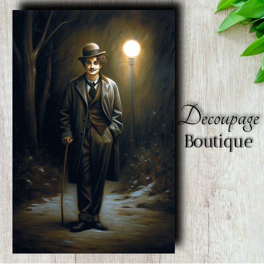 Charlie Chaplin Portrait Decoupage Seidenpapier