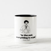 Charlie Chaplin Quote Zweifarbige Tasse (Mittel)