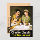 Charlie Chaplin/The Immigrant Postcard Postkarte (Vorne/Hinten)
