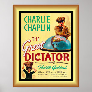 Charlie Chaplins ~ Der große Diktator 1940 ~ Poster