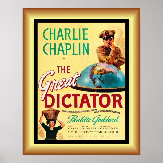Charlie Chaplin's ~ The Great Dictator 1940 ~ Poster (Vorne)