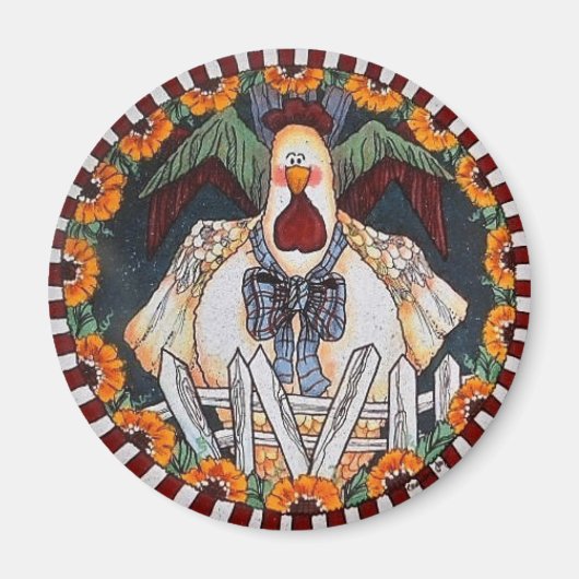 Charlie Cluckleworth Rooster Magnet (Vorne)