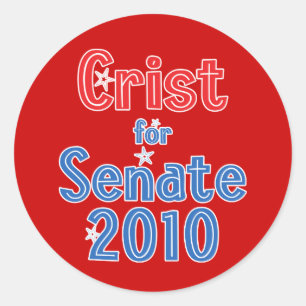 Charlie Crist für Senate 2010 Star Design Runder Aufkleber