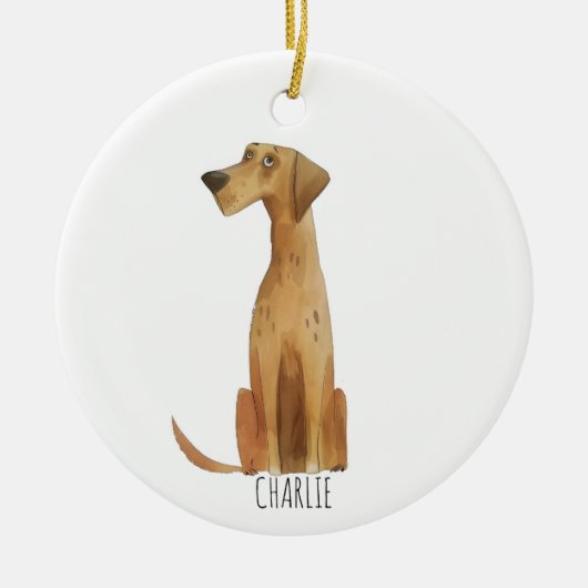 Charlie Dog Keramik Ornament (Vorne)