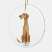 Charlie Dog Keramik Ornament (Links)
