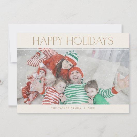 CHARLIE Gold Happy Holidays Xmas Foto Weihnachten (Vorderseite)