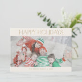 CHARLIE Gold Happy Holidays Xmas Foto Weihnachten (Stehend Vorderseite)