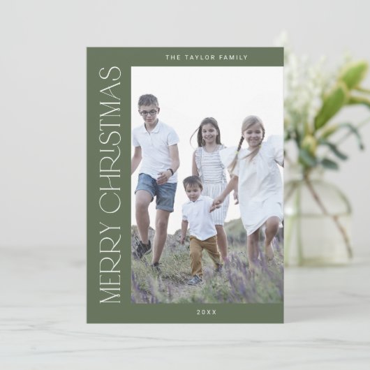 CHARLIE Green Family Foto Boho Frohe Weihnachten (Stehend Vorderseite)