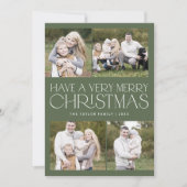 CHARLIE Green Simple Family Multi Foto Weihnachten (Vorderseite)