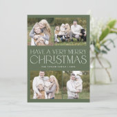 CHARLIE Green Simple Family Multi Foto Weihnachten (Stehend Vorderseite)