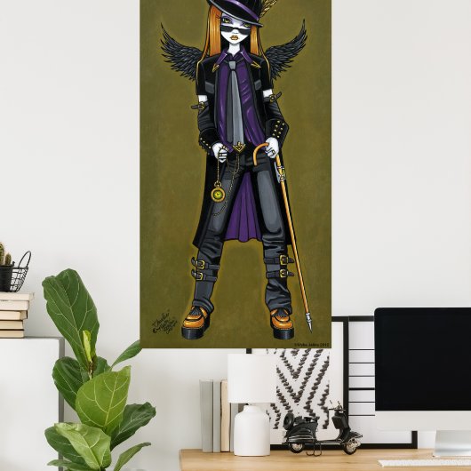 Charlie Hipster Steampunk Angel Poster (Heimbüro)