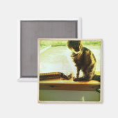 Charlie im Fenster Magnet (Vorderseite/Rückseite)