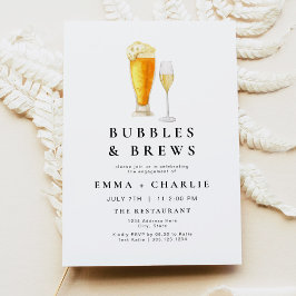 CHARLIE Modern Bubbles and Brews Engagement Party Einladung