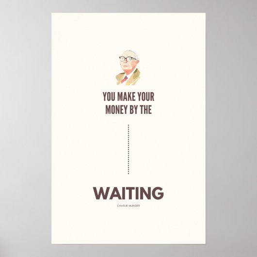 Charlie Munger Zitat Geduld bei Investitionen Poster (Vorne)