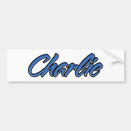 Charlie Name blue Aufkleber Sticker Autoaufkleber (Vorne)