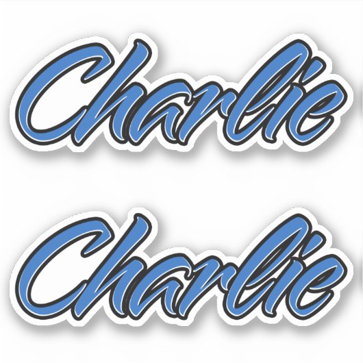 Charlie Name blue Aufkleber Sticker Stickerset (Vorderseite)
