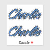 Charlie Name blue Aufkleber Sticker Stickerset (Blatt)