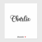 Charlie Name - Handgeschriebene Kalligrafie Aufkleber (Blatt)