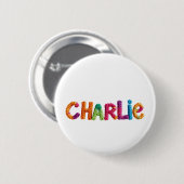 CHARLIE Name in lebendigem Häkelmuster Button (Vorne & Hinten)