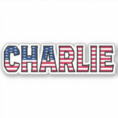Charlie Name Vorname USA Sticker Stickerset (Vorderseite)
