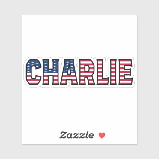 Charlie Name Vorname USA Sticker Stickerset (Blatt)