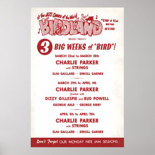 Charlie Parker - Dizzy Gillespie Jazzplakat Poster