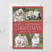 CHARLIE Red Simple Family Multi Foto Weihnachten (Vorderseite)