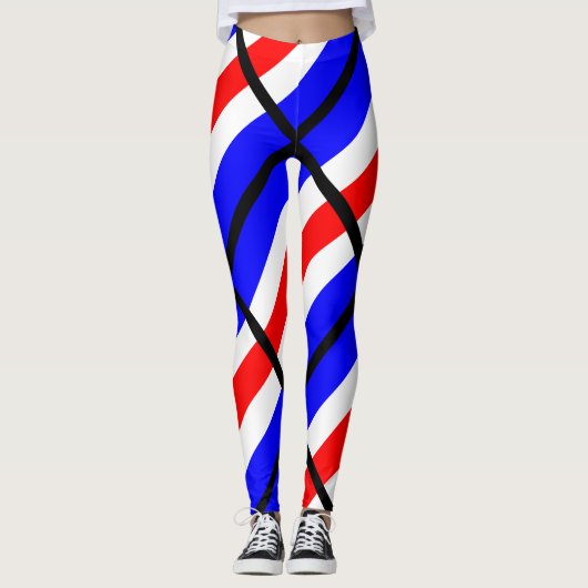 Charlie Red White Blue Leggings (Vorderseite)