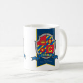 Charlie-Ritter Schild Roter blauer Name bedeutet T Kaffeetasse (VorderseiteRechts)