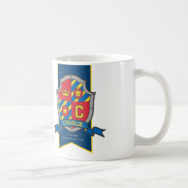 Charlie-Ritter Schild Roter blauer Name bedeutet T Kaffeetasse