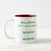 Charlie Sankt, frohe Weihnachten!!!! Zweifarbige Tasse (Links)