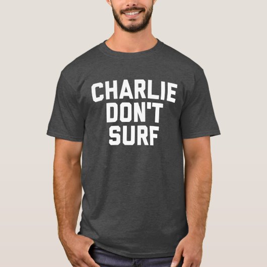 Charlie surfen nicht Holzkohlen-Heide-T - Shirt (Vorderseite)