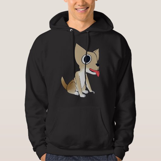 Charlie The Chihuahua Vollfarbe W Transparente BG Hoodie (Vorderseite)