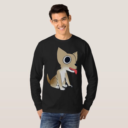 Charlie The Chihuahua Vollfarbe W Transparente BG T-Shirt (Vorne ganz)