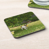 Charlie The Fox Terrier Ball Play, Untersetzer (Linke Seite)