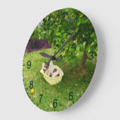 Charlie The Fox Terrier Bath Time, Wall Clock Große Wanduhr (Winkel)